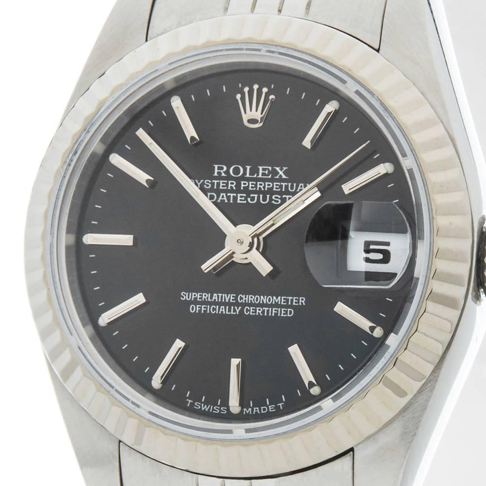 Rolex Ladies White Gold Stainless Steel Datejust Automatic wristwatch, 1998 In Excellent Condition In Bishop's Stortford, Hertfordshire