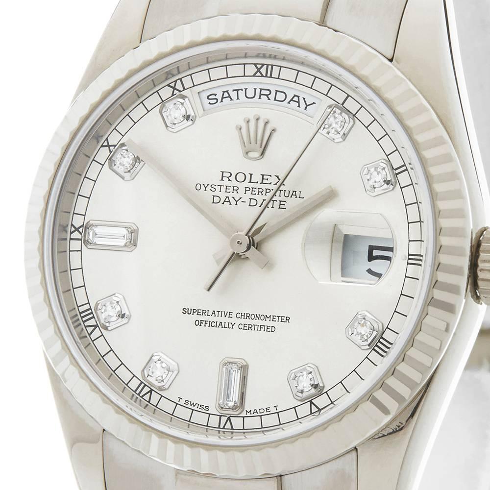 Rolex White Gold Day-Date Automatic wristwatch ref 118239, 2003 In Excellent Condition In Bishop's Stortford, Hertfordshire