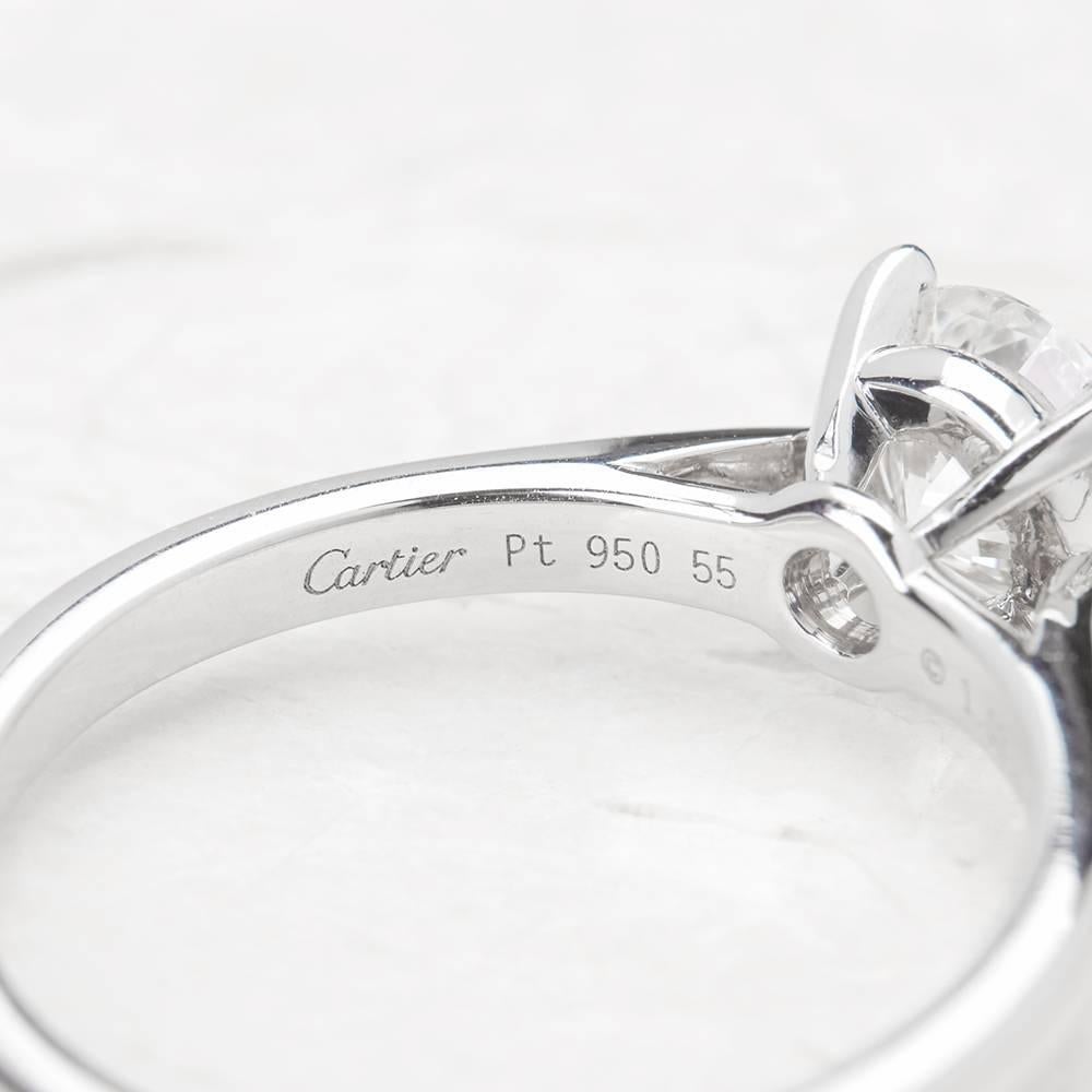 Cartier GIA Certified Diamond Platinum Engagement Ring 3