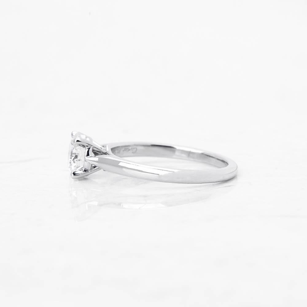 Cartier GIA Certified Diamond Platinum Engagement Ring In Excellent Condition In Bishop's Stortford, Hertfordshire