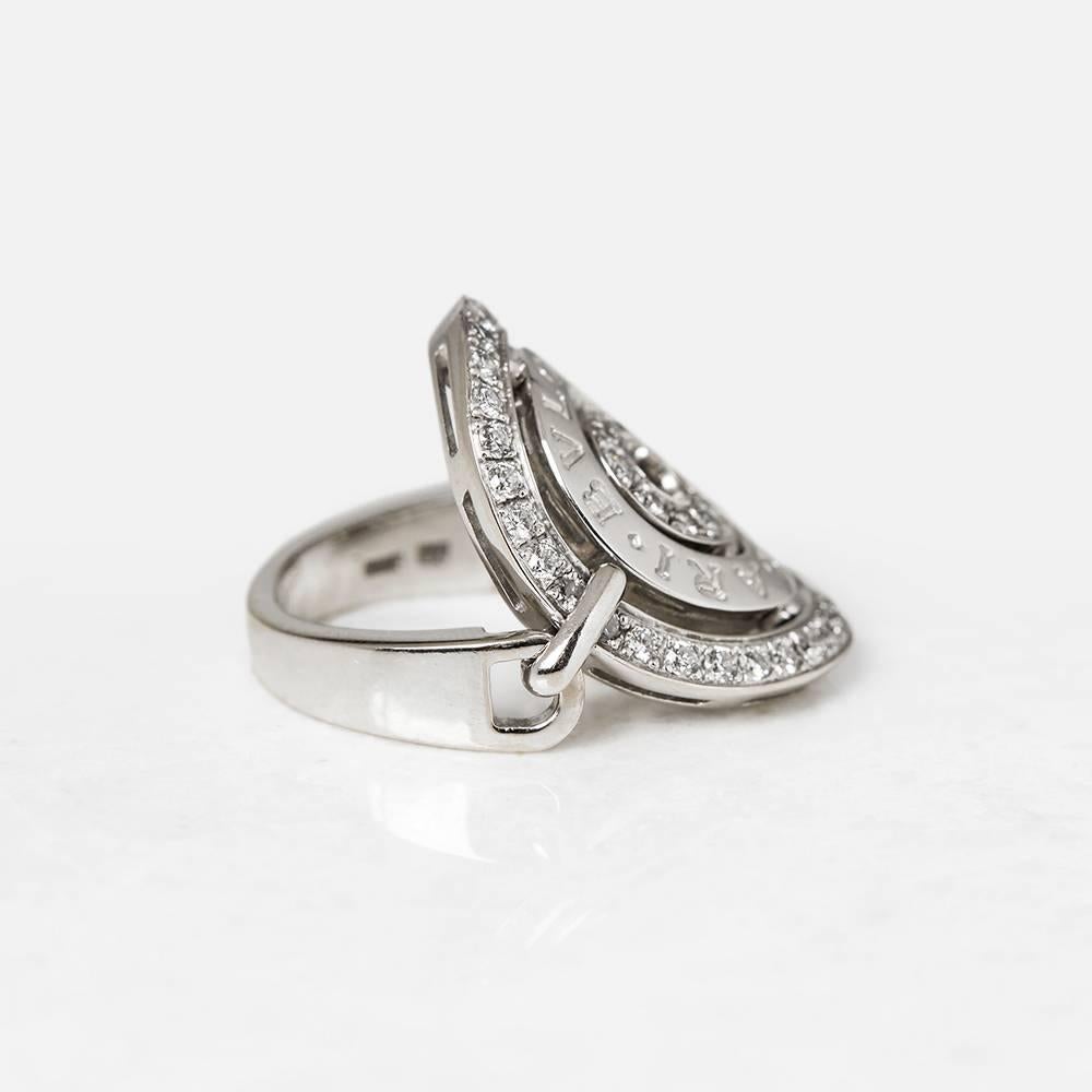 Women's Bulgari Diamond White Gold Cerchi Ring