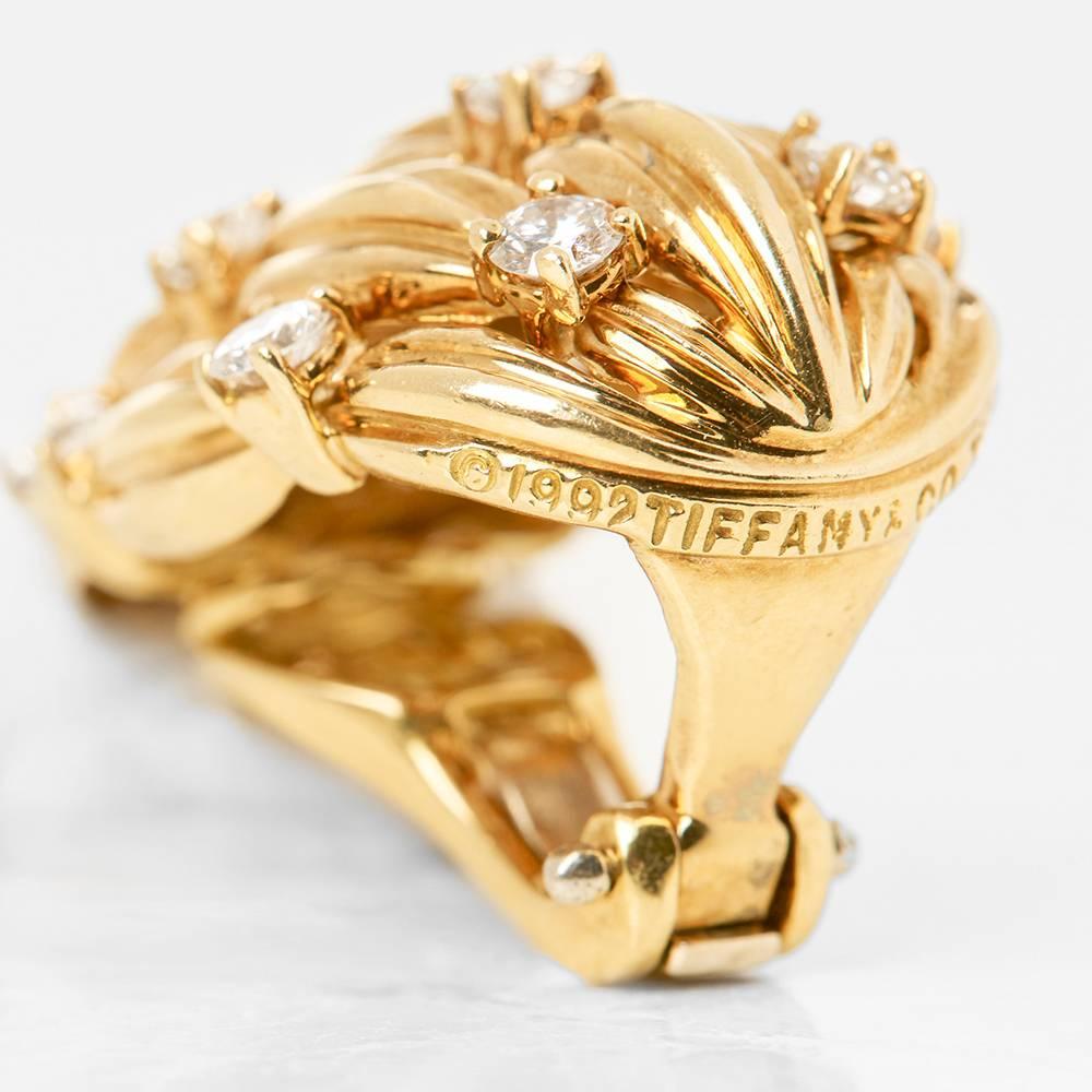 Tiffany & Co. 18 Karat Yellow Gold Diamond Vintage Five Strand Earrings 2