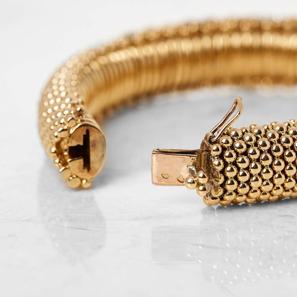 Women's Van Cleef & Arpels 18 Karat Yellow Gold Ruby & Diamond Vintage Bracelet 