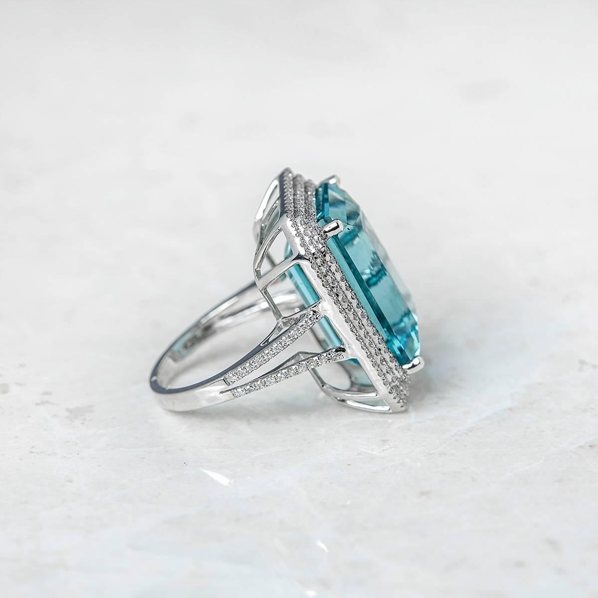 Women's Aquamarine Diamond Cocktail Ring