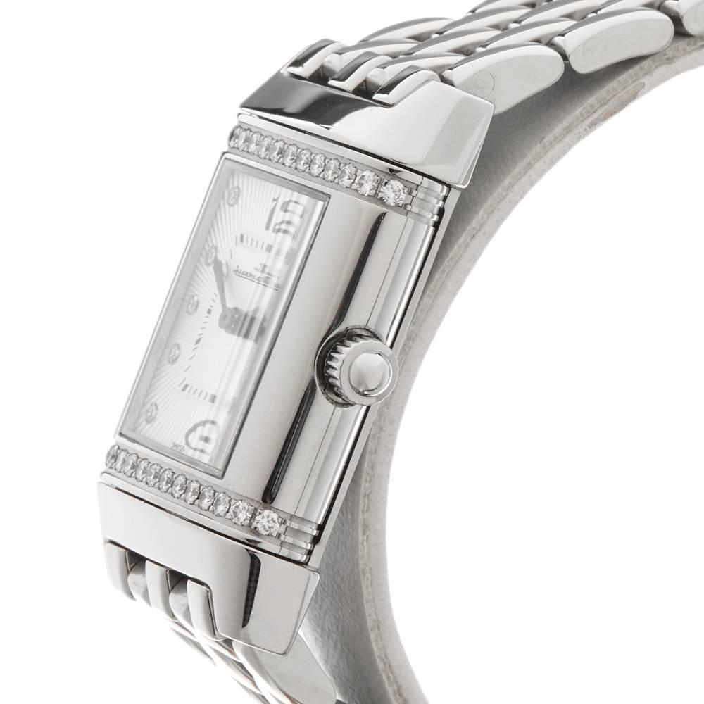 Jaeger-LeCoultre Ladies Stainless Steel Reverso Florale Quartz Wristwatch, 2010s In Excellent Condition In Bishop's Stortford, Hertfordshire