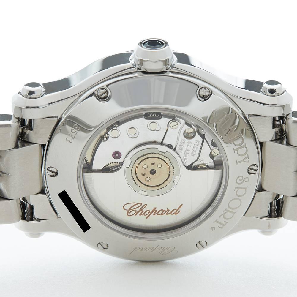 Chopard Ladies Stainless Steel Diamond Happy Sport 5 Automatic Wristwatch, 2010s 4