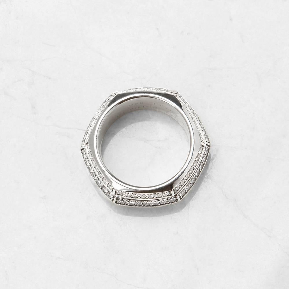 Women's Piaget 18 Karat White Gold Diamond Rotating Band Possession Ring 