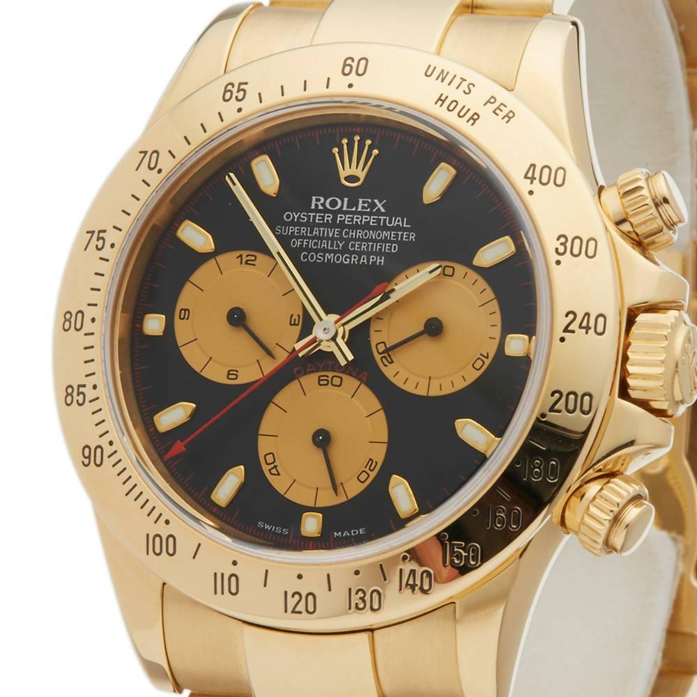 Rolex Yellow Gold Daytona Automatic Wristwatch Ref 116528 In Excellent Condition In Bishop's Stortford, Hertfordshire