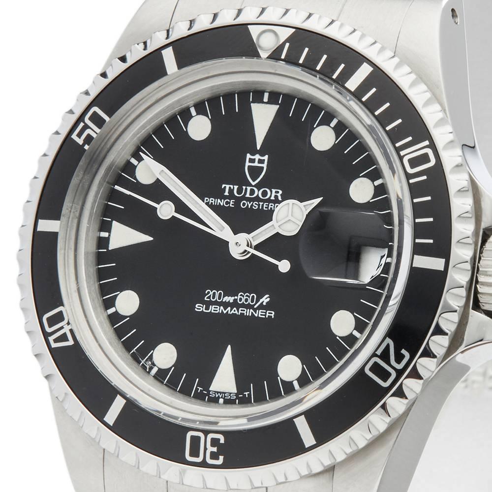 Tudor Prince Stainless Steel Submariner Date Automatic Wristwatch, 1994 In Excellent Condition In Bishop's Stortford, Hertfordshire