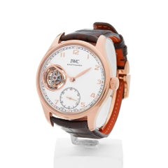 IWC Portuguese Tourbillon Rose Gold Mechanical Wind Wristwatch