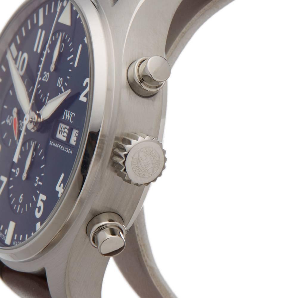 IWC Stainless Steel Pilot's Chronograph Le Petit Prince Automatic Wristwatch In New Condition In Bishop's Stortford, Hertfordshire