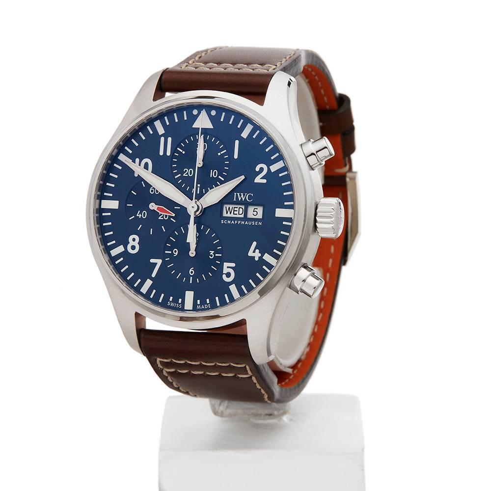 
Ref: COM1242
Model Number: IW377714
Serial number: 543****
Condition: 10 - Unworn Condition
Age: 2017
Case Size: 43mm
Box and Papers: Box and Guarantee
Movement: Automatic
Case: Stainless Steel
Dial: Blue Arabic
Bracelet: Brown Leather
Strap