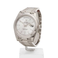 Rolex White Gold Diamond Dial Day-Date Automatic Wristwatch Ref 228239, 2016