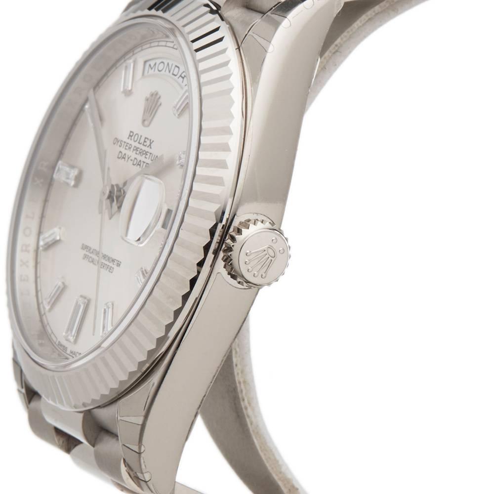 Men's Rolex White Gold Diamond Dial Day-Date Automatic Wristwatch Ref 228239, 2016