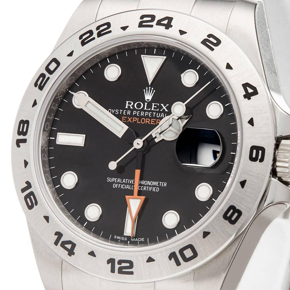 Rolex Stainless Steel Explorer ii Automatic Wristwatch Ref 216570 In New Condition In Bishop's Stortford, Hertfordshire