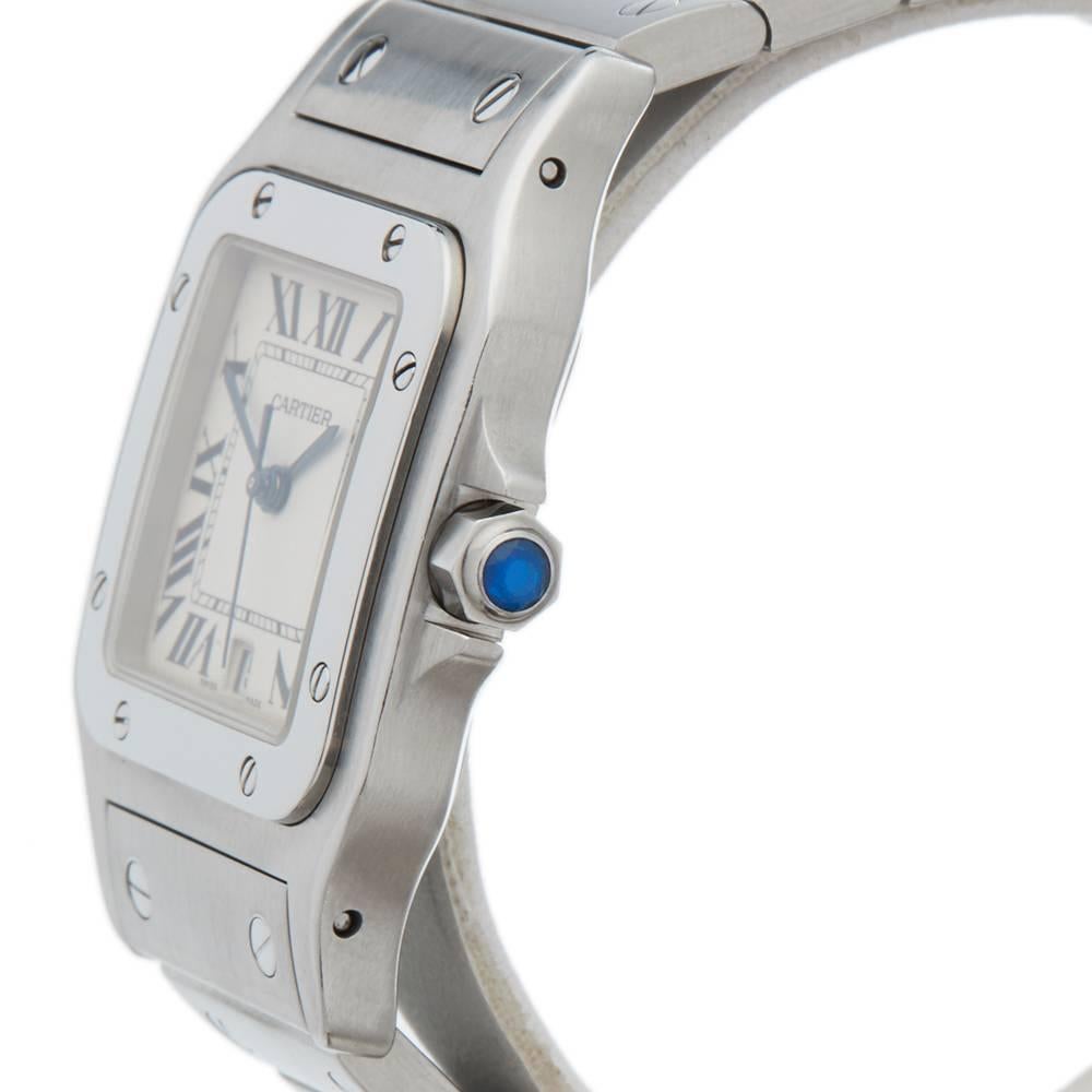 Women's or Men's Cartier Stainless Steel Santos Galbee Quartz Wristwatch, 2000s