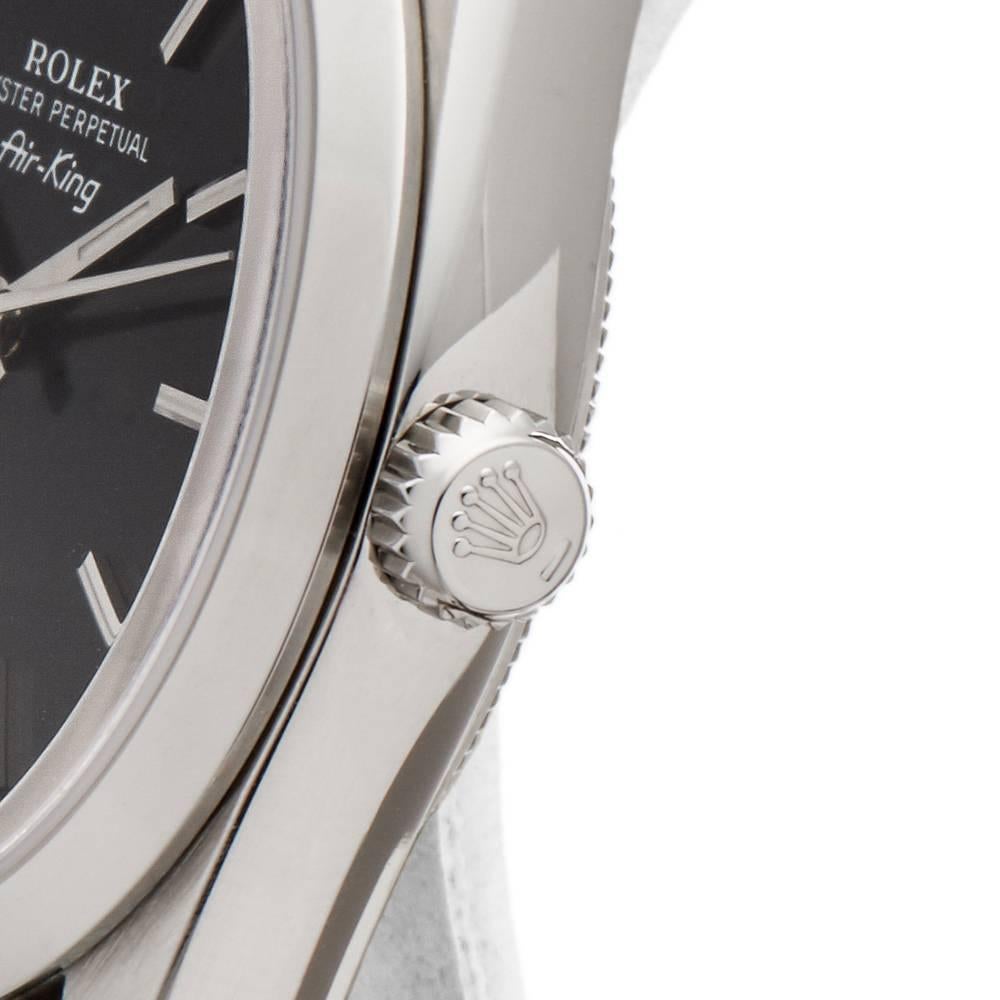 Men's Rolex Stainless Steel Air King Automatic Wristwatch Ref 14000, 1987