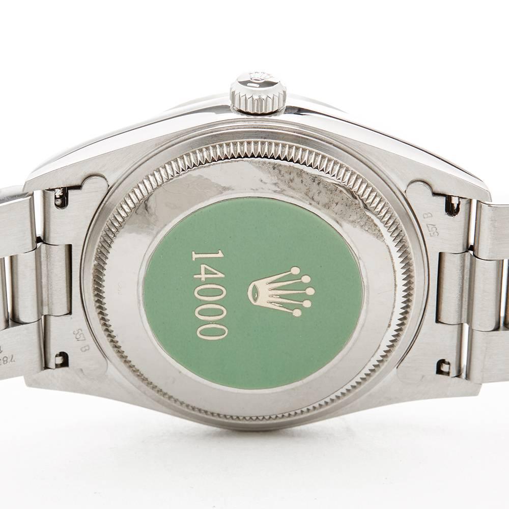 Rolex Stainless Steel Air King Automatic Wristwatch Ref 14000, 1987 4