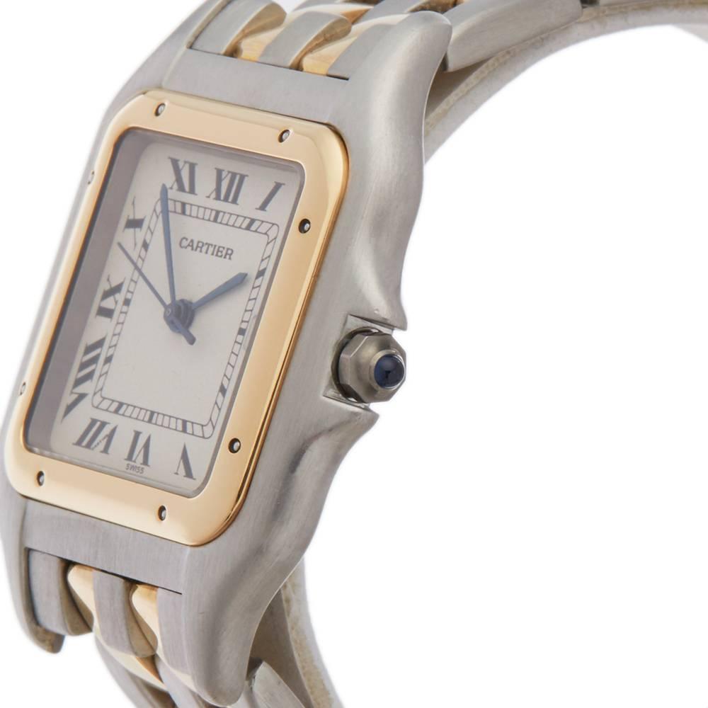 Men's Cartier Yellow Gold Stainless Steel Panthere Jumbo Quartz Wristwatch, 1990s