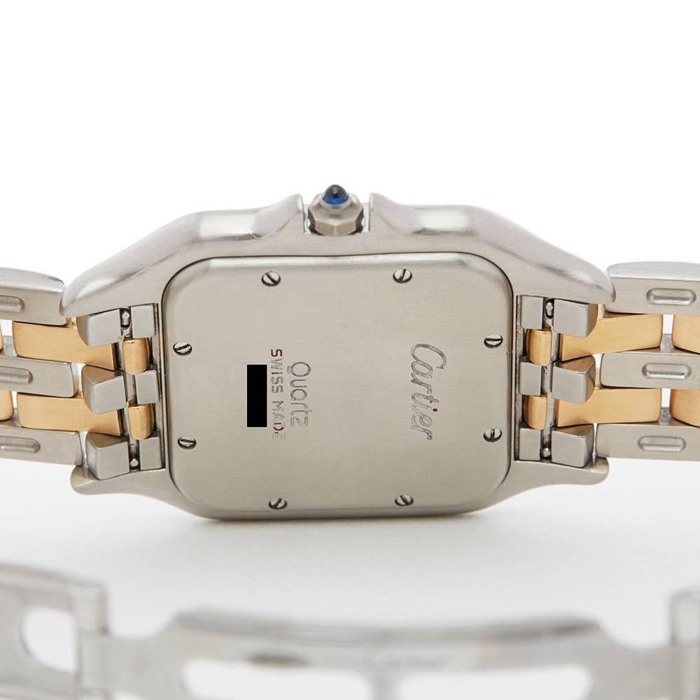 Cartier Yellow Gold Stainless Steel Panthere Jumbo Quartz Wristwatch, 1990s 4