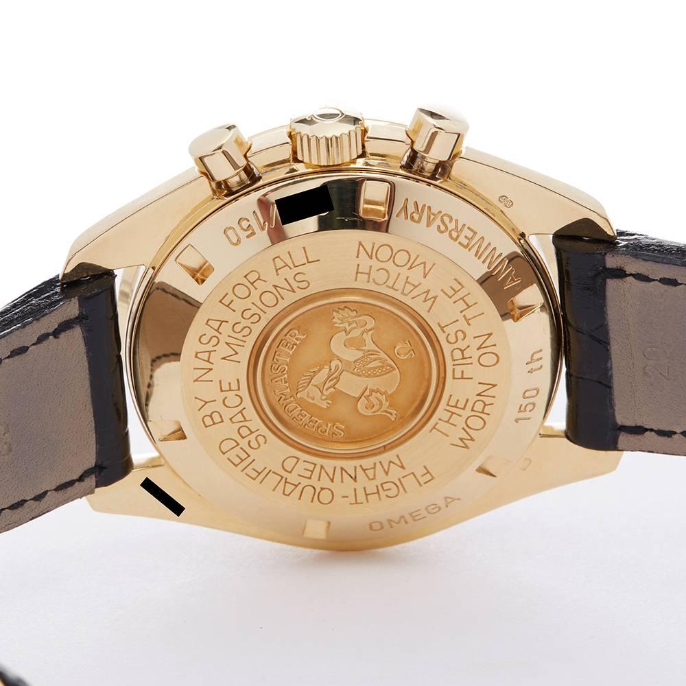 Omega Yellow Gold Speedmaster 150th Anniversary Mechanical Wind Wristwatch, 1998 3