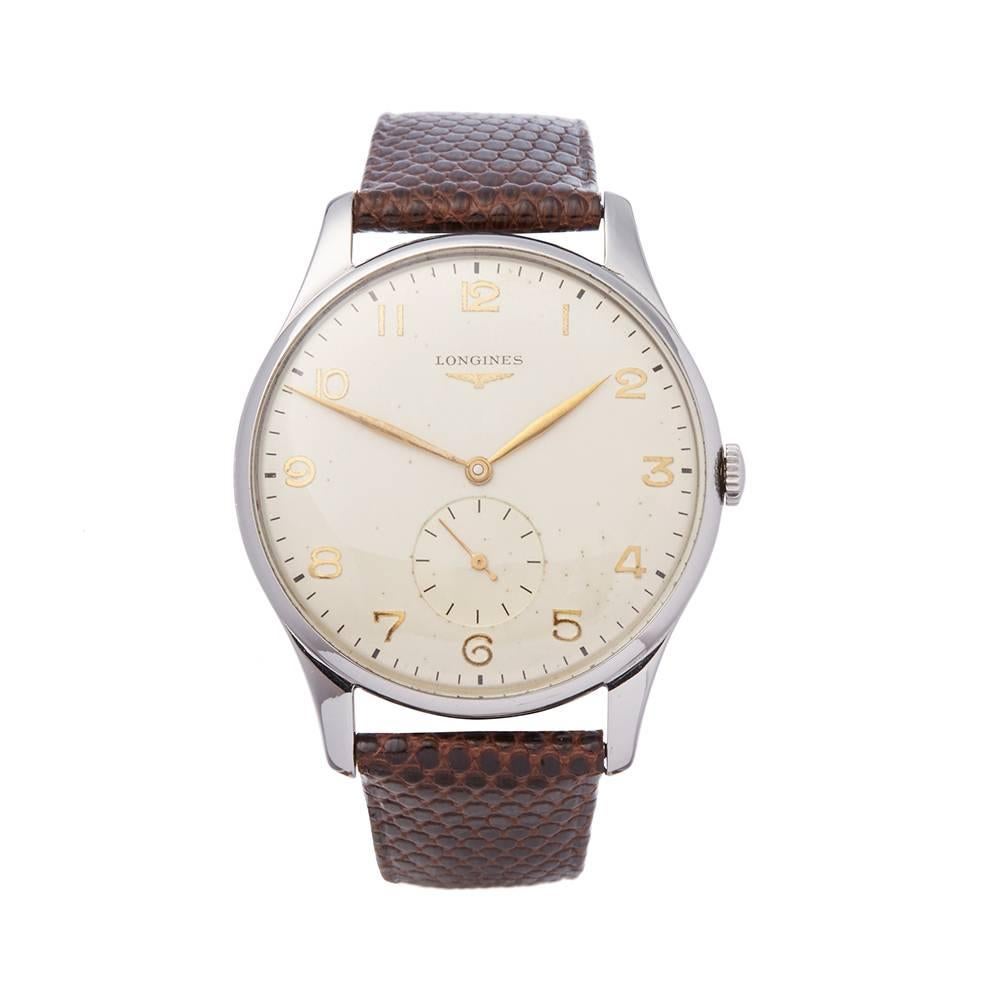 Longines Vintage Stainless Steel Gents 447 at 1stDibs | longines stainless  steel back