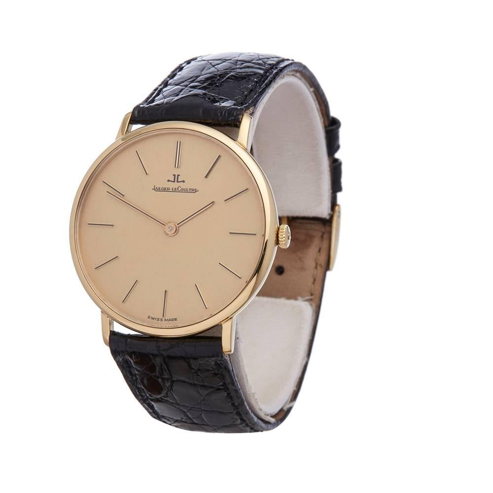 
Gender: Gents
Age: 1970's
Case: 33mm
Box And Papers: Box & Guarantee
Movement: Mechanical Wind
Case: 18k Yellow Gold
Dial: Champagne Baton
Bracelet: Black Crocodile Leather
Strap Lenght: Adjustable up to 20cm
Strap Width: At Case - 18mm/At Buckle -