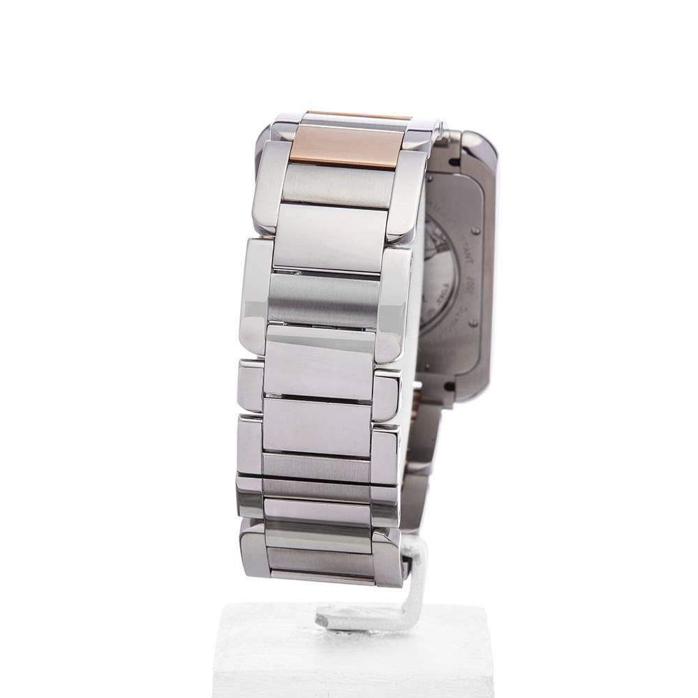 Men's Cartier Tank Anglaise XL Stainless Steel and 18k Rose Gold Gents 3507 or W531000
