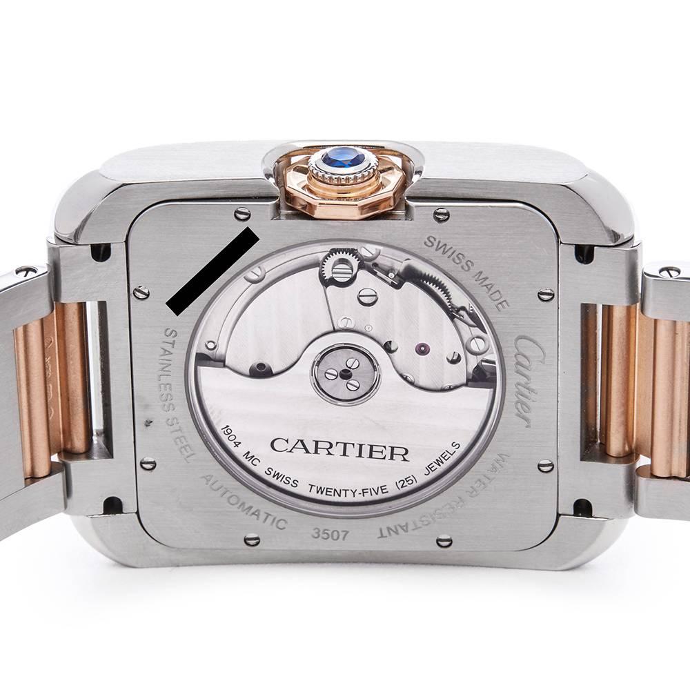 Cartier Tank Anglaise XL Stainless Steel and 18k Rose Gold Gents 3507 or W531000 1