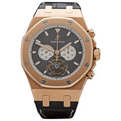 Audemars Piguet Rose Gold Royal Oak XL Tourbillon Wristwatch Ref 25977