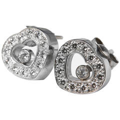 Chopard Diamond Gold Happy Diamonds Stud Earrings