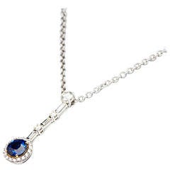 Picchiotti Kashmir Sapphire Diamond Gold Drop Necklace