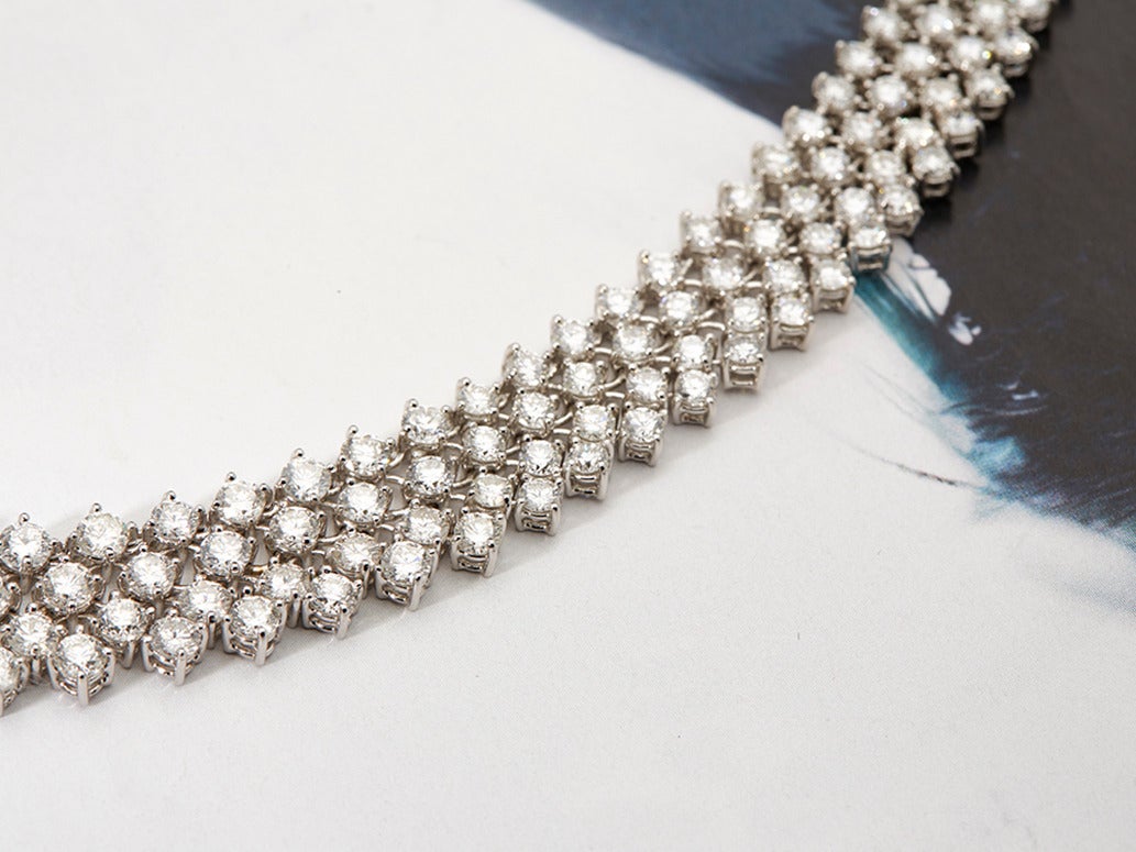 Diamond Gold Mesh Link Necklace