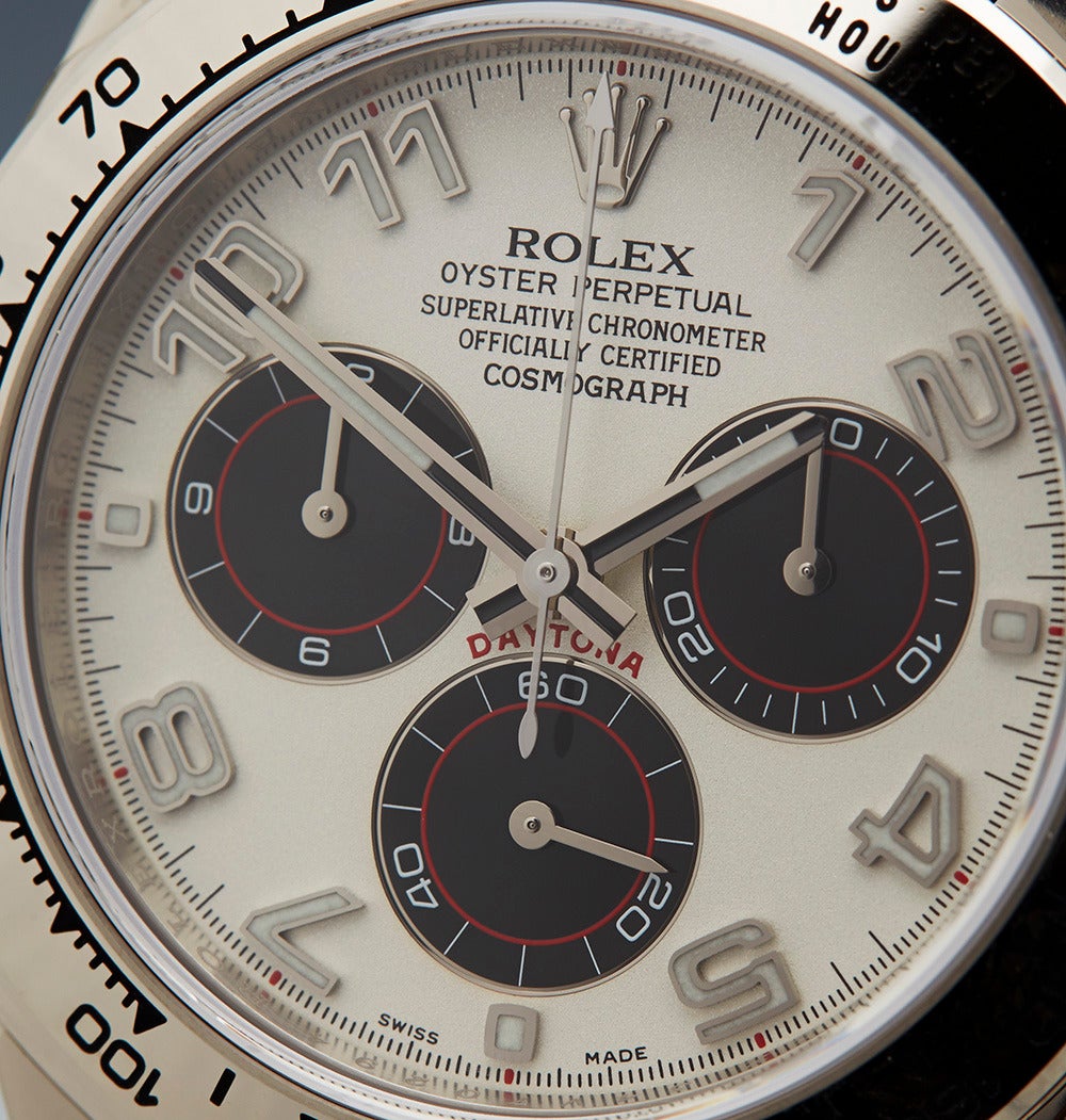 Rolex White Gold Daytona Automatic Wristwatch Ref 116509 In Excellent Condition In Bishop's Stortford, Hertfordshire