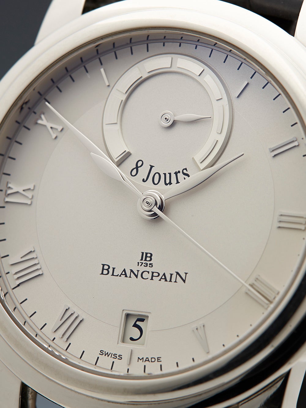 Blancpain Platinum Le Brassus 8 Days Wristwatch Ref 4213-3442-55B In Excellent Condition In Bishop's Stortford, Hertfordshire