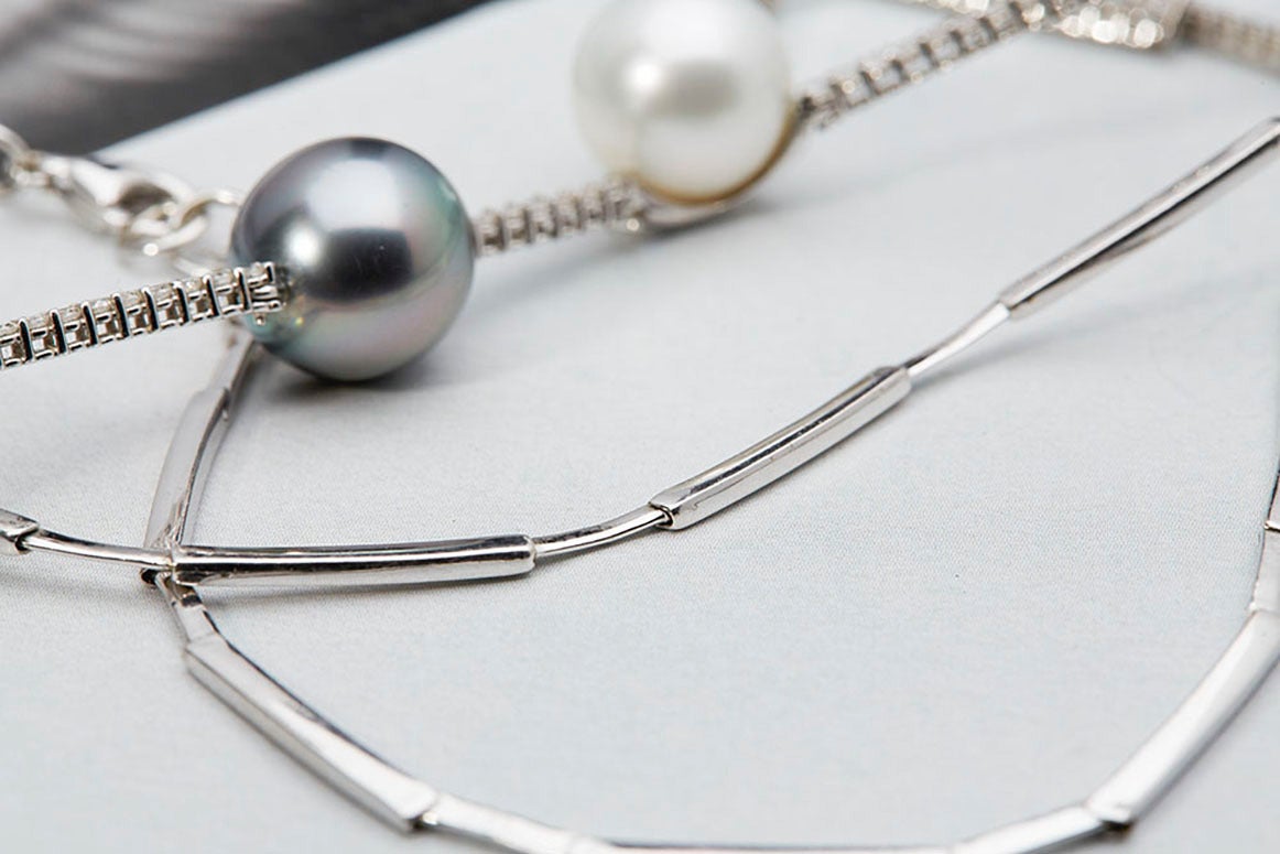 Mappin & Webb Pearl Diamond Gold Drop Necklace