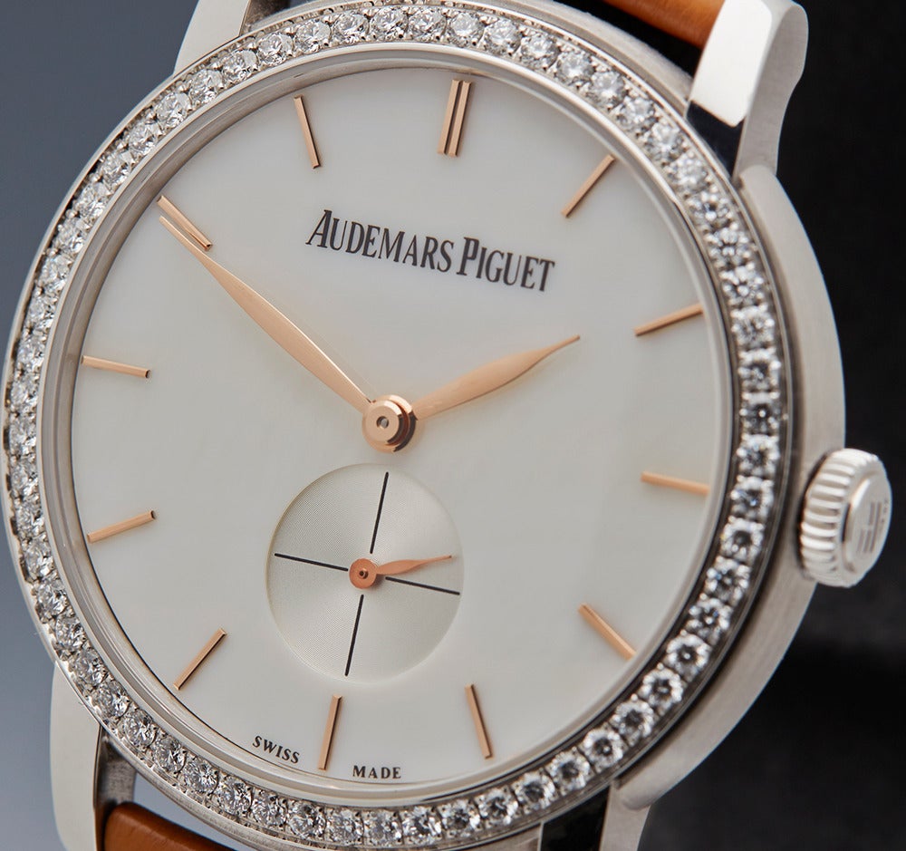Women's or Men's Audemars Piguet Jules Audemars White Gold Diamond Wristwatch