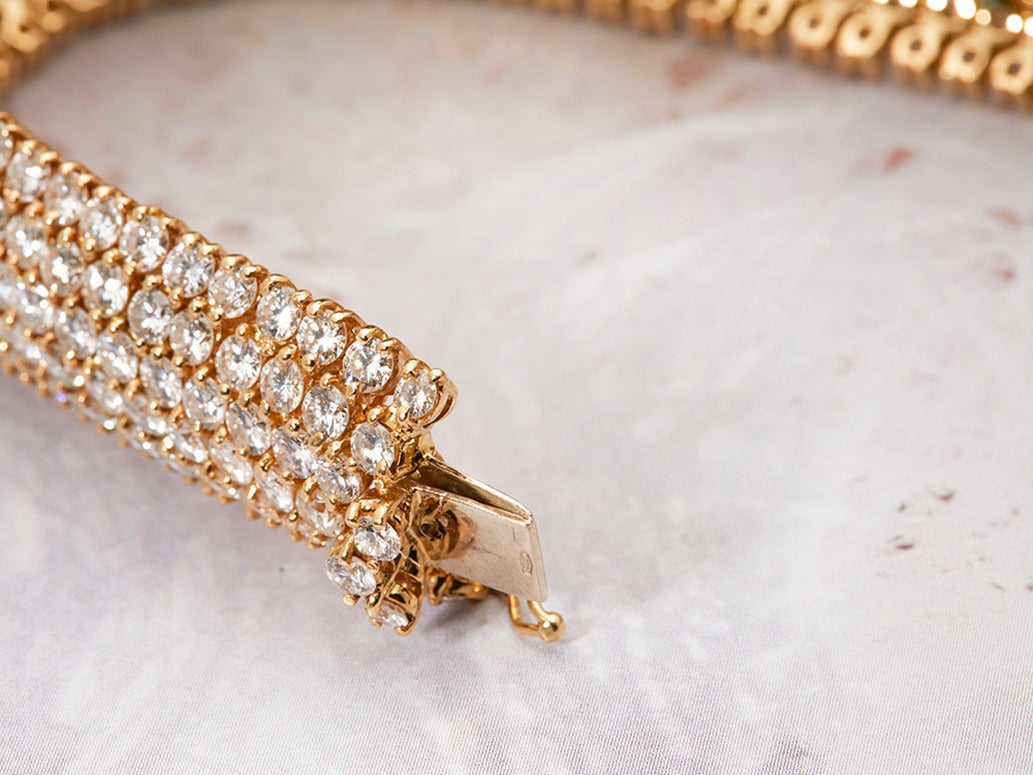 Women's Diamond Gold Cluster Link Bracelet