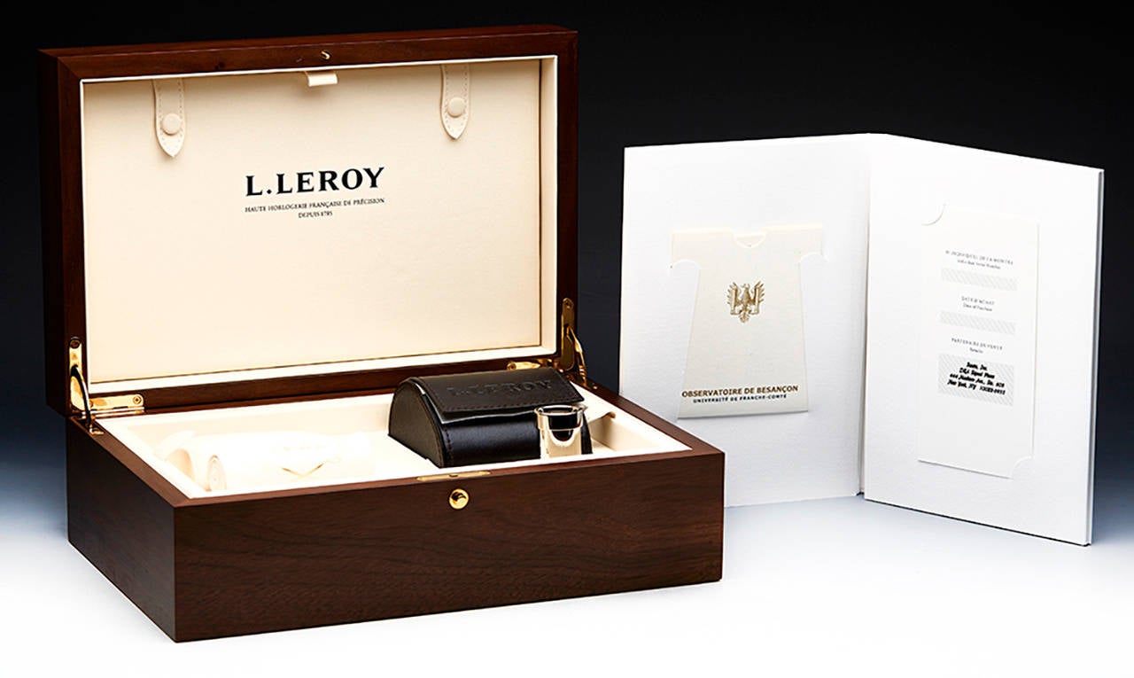L.Leroy Rose Gold Osmior No. 1827 Monopusher Chronograph Wristwatch Ref LL101-3 5