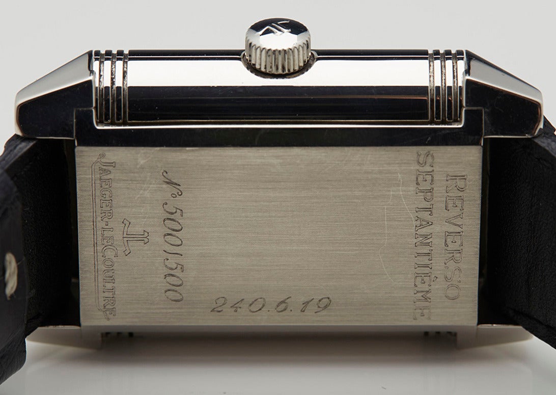 Jaeger-LeCoultre Platinum Grande Reverso Septantieme Limited Edition Wristwatch 4
