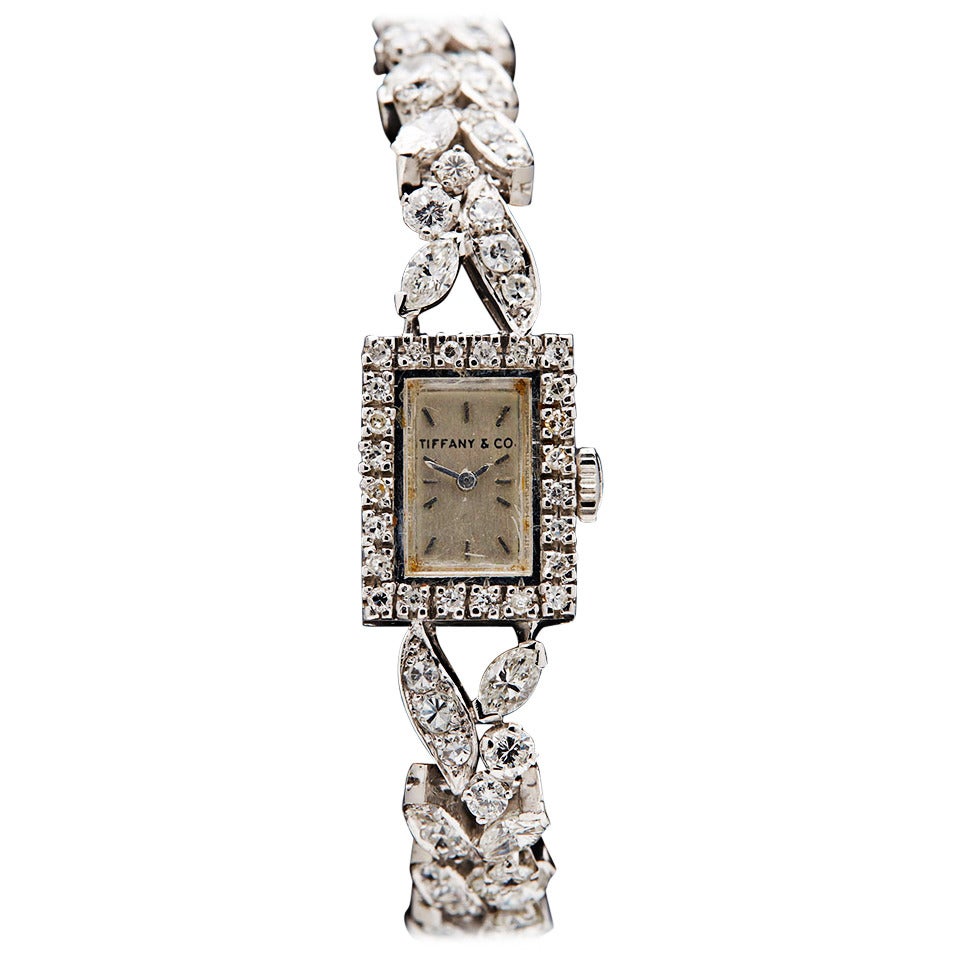 Tiffany & Co. Platinum Diamond Cocktail Wristwatch