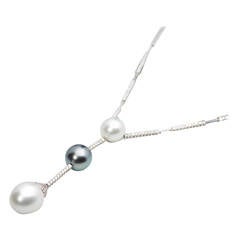 Mappin & Webb Pearl Diamond Gold Drop Necklace