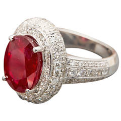 Ruby Diamond Platinum Cocktail Ring