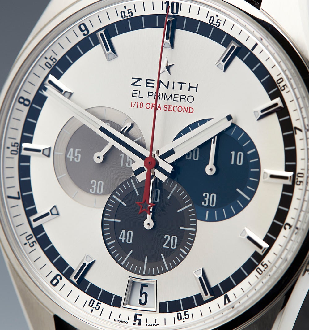 Zenith Stainless Steel El Primero Automatic Wristwatch Ref 03.2041.4052/69.C496 In Excellent Condition In Bishop's Stortford, Hertfordshire