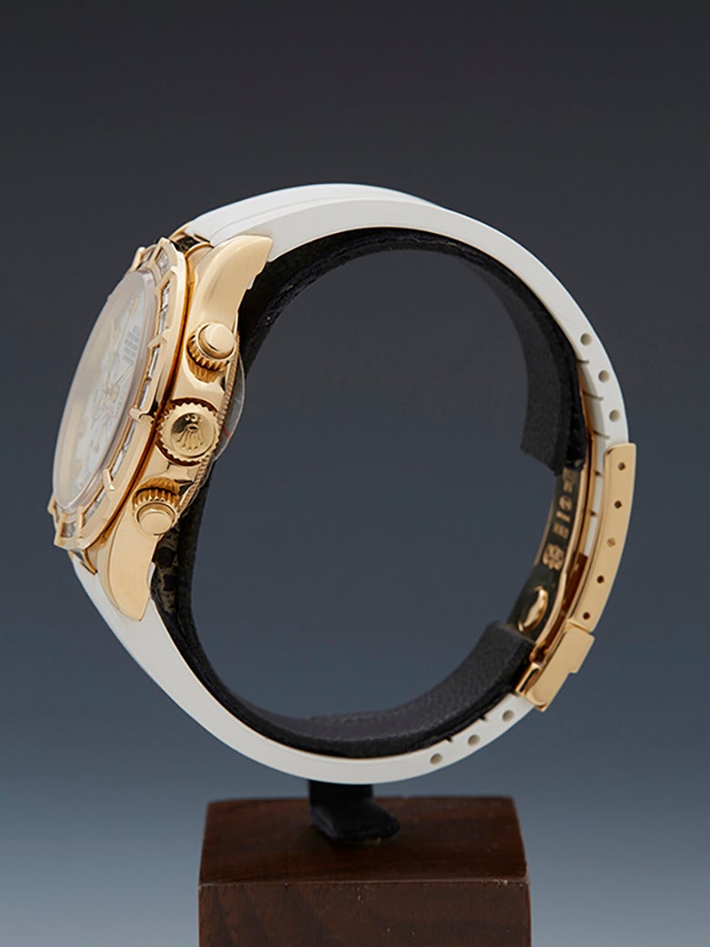 Rolex Lady's Yellow Gold Daytona Diamonds Mother-of-Pearl Wristwatch Ref 16518 1
