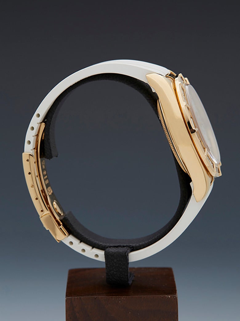 Rolex Lady's Yellow Gold Daytona Diamonds Mother-of-Pearl Wristwatch Ref 16518 2