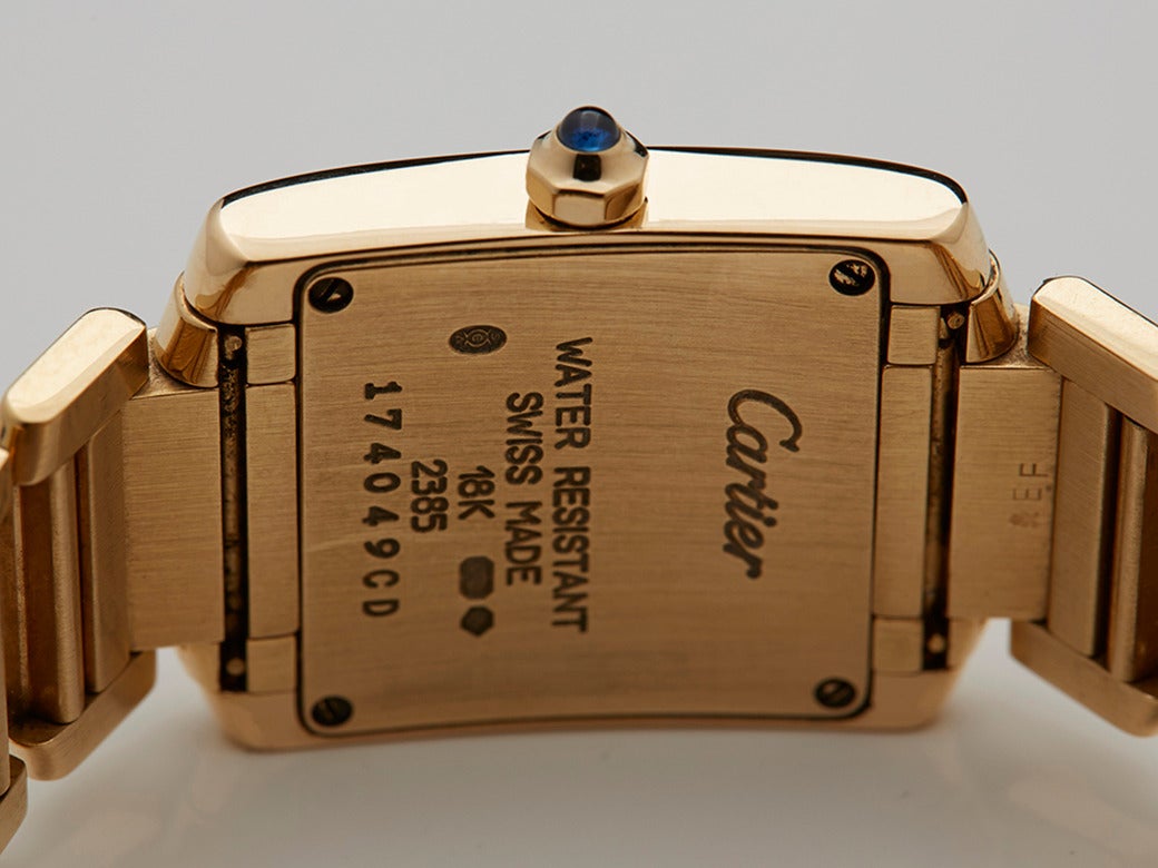 Cartier Yellow Gold Tank Francaise Quartz Wristwatch Ref 2385 3