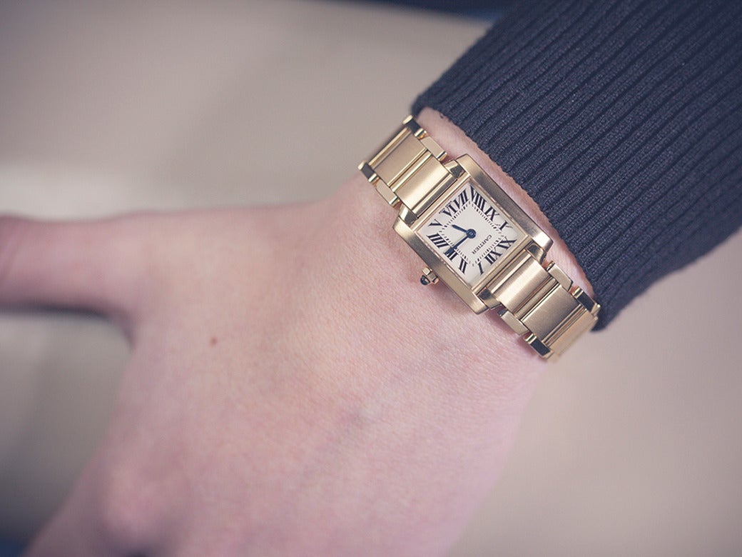 Cartier Yellow Gold Tank Francaise Quartz Wristwatch Ref 2385 5