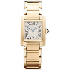 Cartier Yellow Gold Tank Francaise Quartz Wristwatch Ref 2385