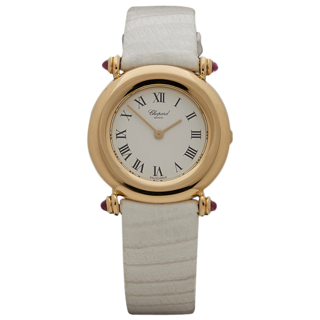 Chopard Yellow Gold Happy Sport Quartz Wristwatch